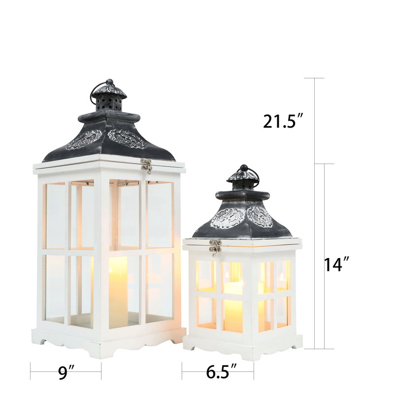 2 Piece Tabletop Lantern Set