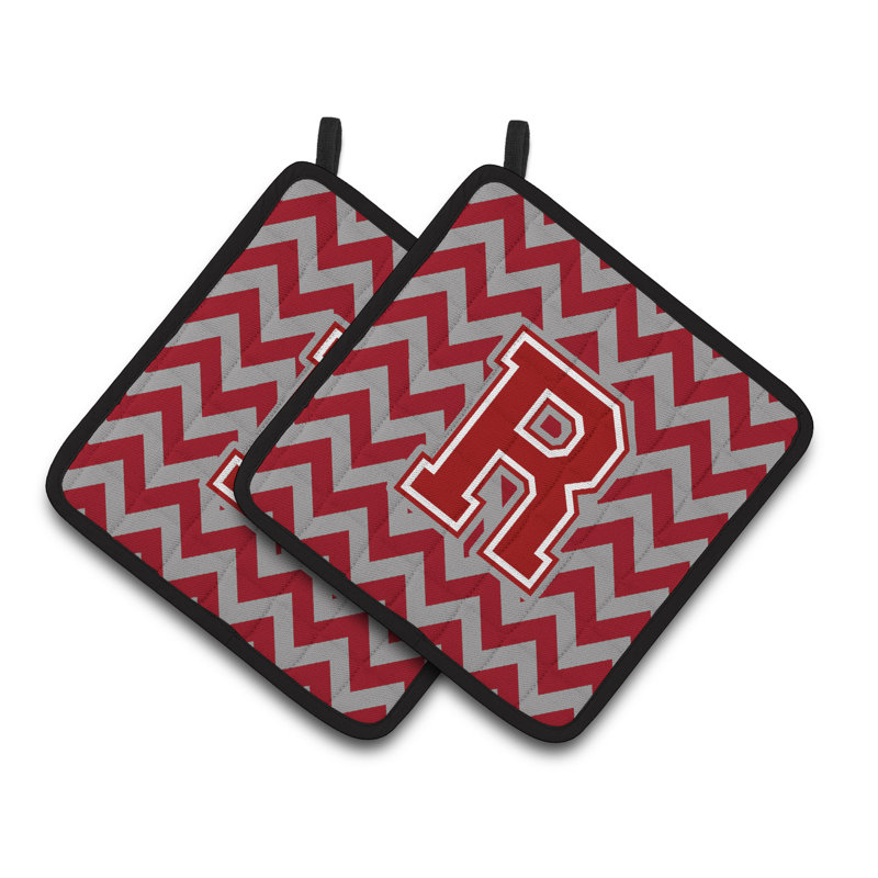 Poignée à chevrons, R, Rouge foncé / blanc