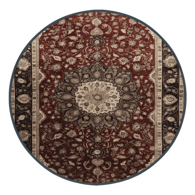Machine Washable Persian Black Area Rug