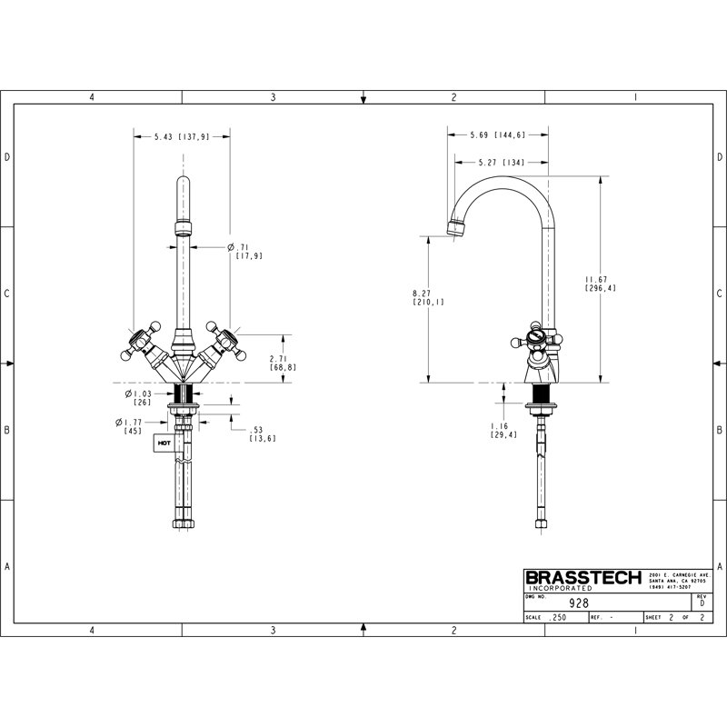 Chesterfield Double Handle Bar Faucet, Oil Rubbed Bronze