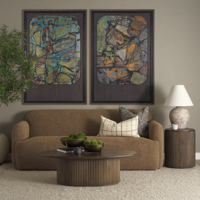 Saga Textured Brown Plush Fabric 3 Seater Sofa