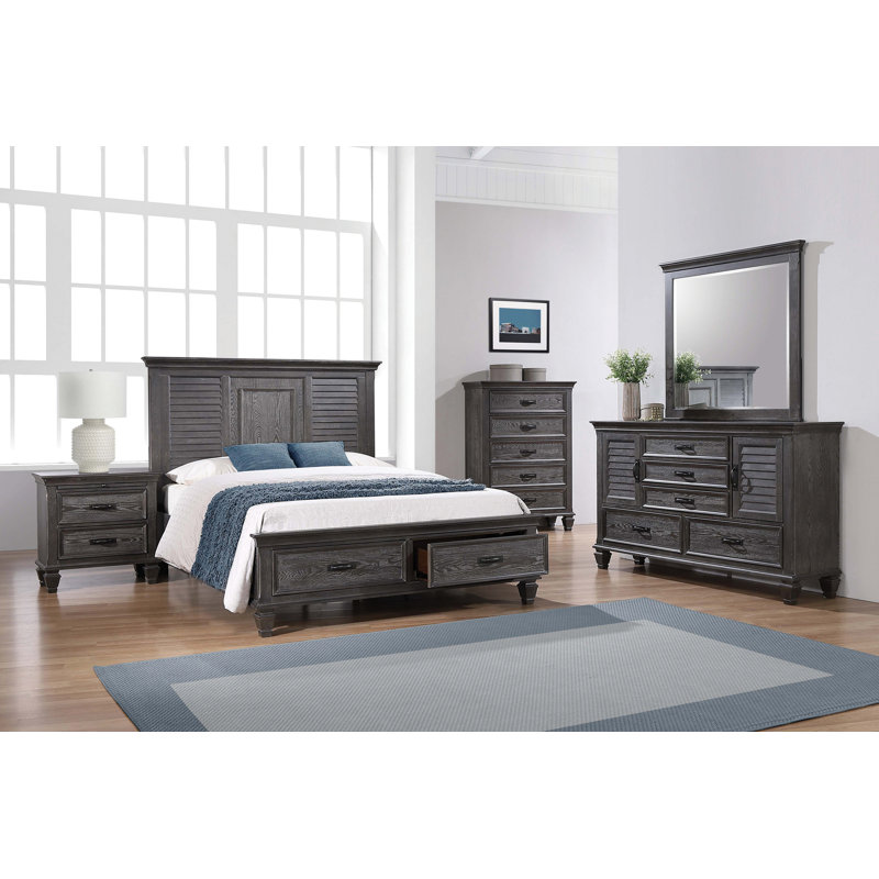 Ensemble de chambre avec lit plateforme 4 pièces Crigler