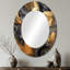 Miroir mural ovale en métal doré et gris scintillant Galaxies I-636738199
