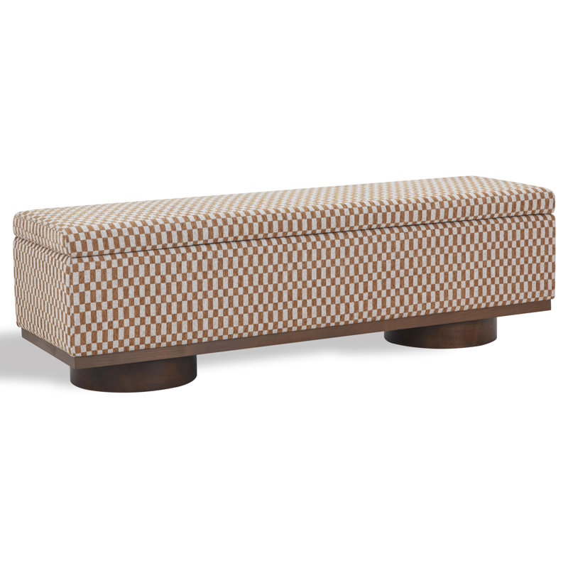 Banc de rangement Morje, Bouclette brune, Noyer