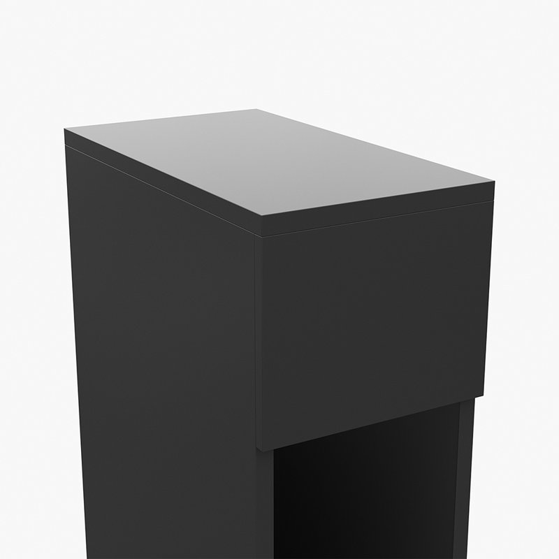 Bedside Table with a Drawer, Black
