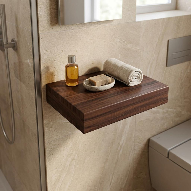 Tablette flottante 12 "en bois massif espresso