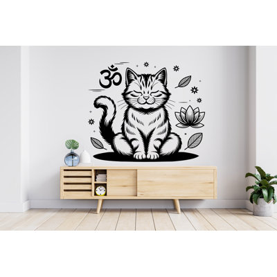 Cat Yoga Wall Decal, Yoga Wall Sticker, Yoga Wall Art, Yoga Wall Decor, Yoga Studio Wall Decal, Wall Sticker Wall Art Meditation Decal 800RS