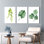 «Tropical Leaf and Vine», reproduction d'art sur toile tendue sur toile, ensemble de 3 décorations de style botanique