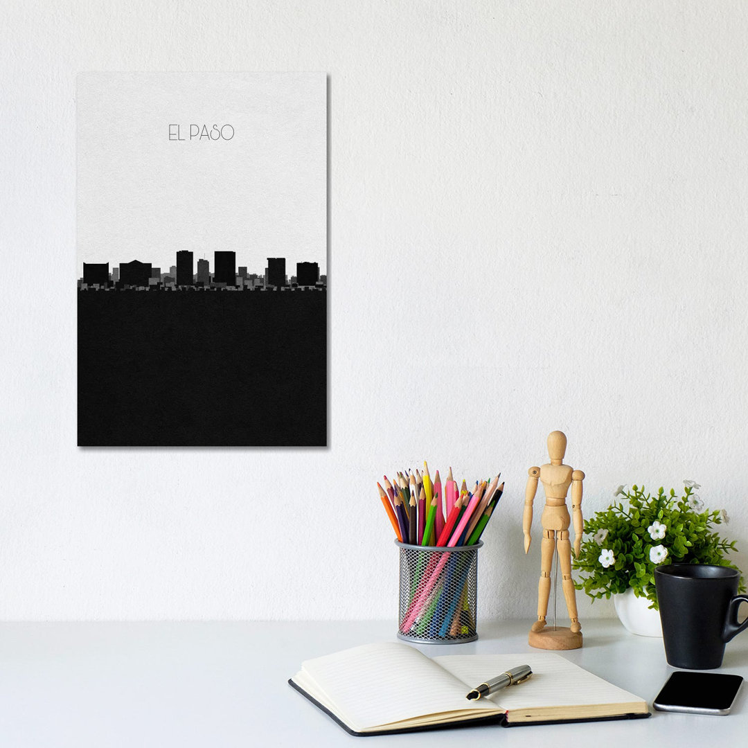 El Paso, Texas City Skyline by Ayse Deniz Akerman - Wrapped Canvas Gallery-Wrapped Canvas Giclée