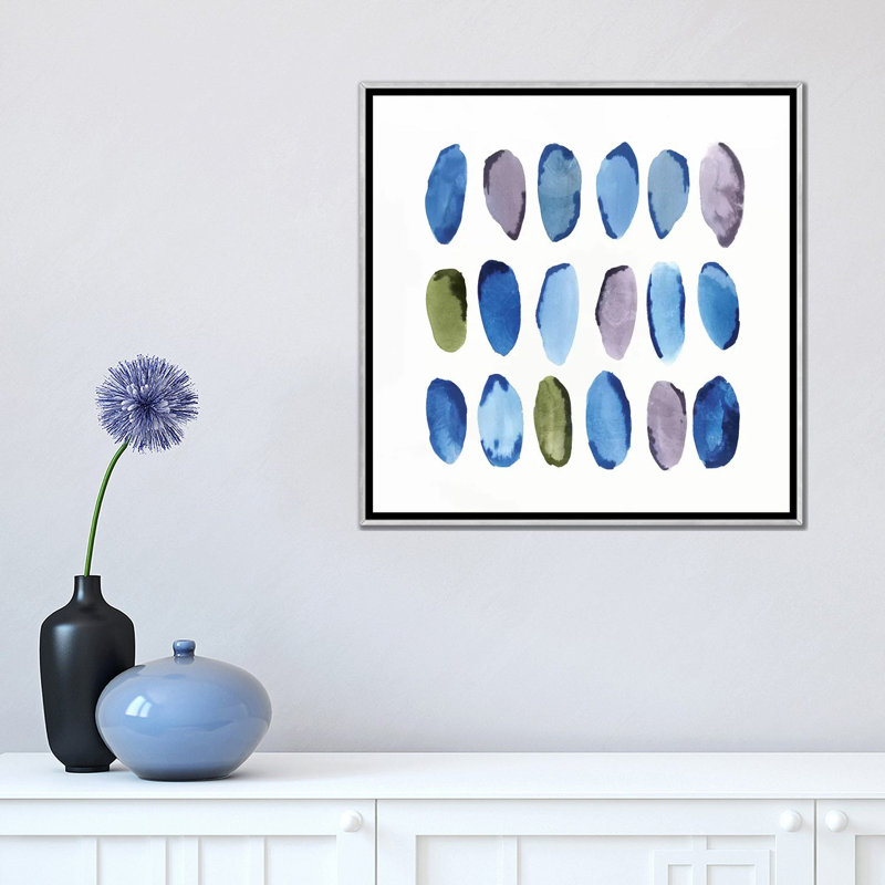 «In Queue II» par Isabelle Z - impression d'art graphique, H 18 po x l 18 po x 1,5 po, Pas de tapis, Toile avec cadre argenté