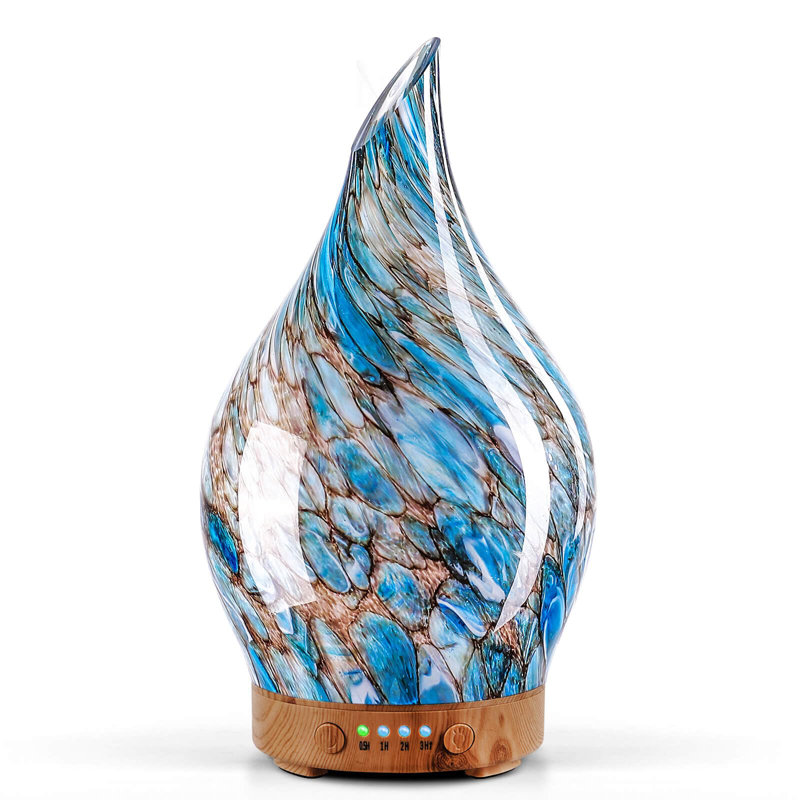 3D Glass Aromatherapy Oil Diffuser - 100ml, Ultrasonic, Auto Shut-Off, Timer, BPA Free, 4H Run Time, Ideal for Home & Spa