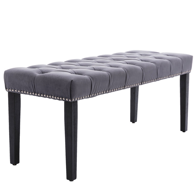 Upholstered Tufted Bench Ottoman , Velvet Dining Bench Bedroom Bench  Footrest Stool Accent Bench For Entryway Dining Room Living Room