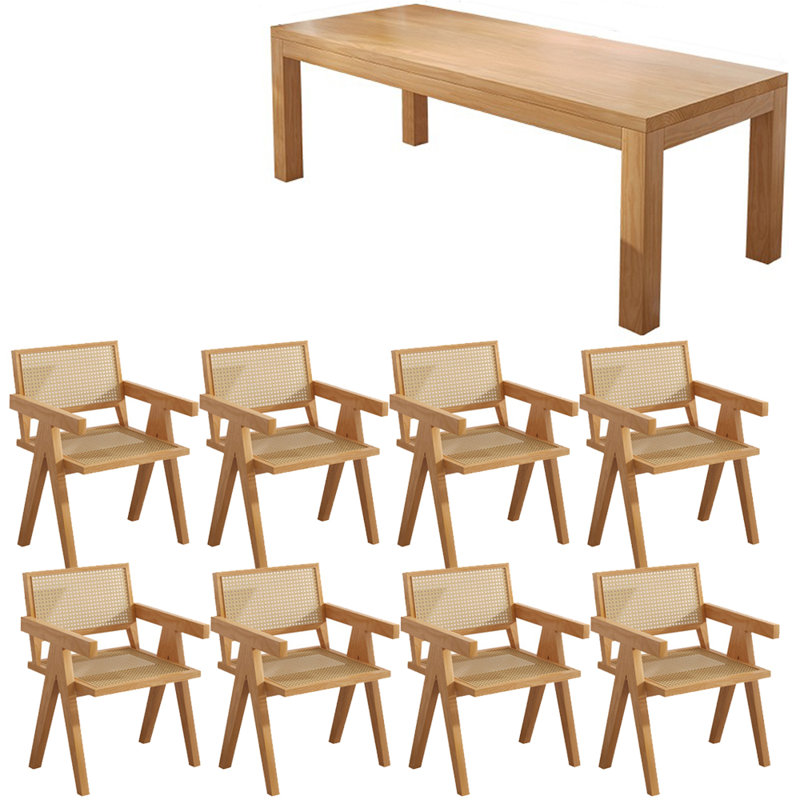 Modern simple solid wood dining table set., 29.5"H x 78.7"L x 31.4"W