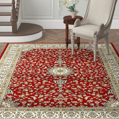 Tapis oriental en laine rouge Mulkerins