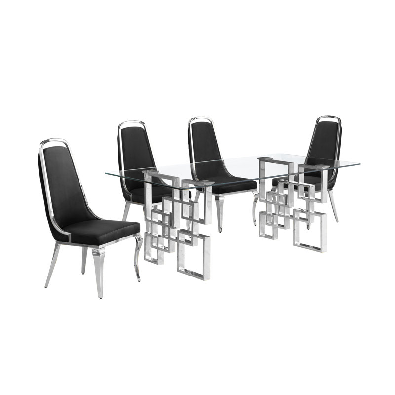 Ensemble de salle à manger rectangulaire L 79 po x l 40 po Kalen, Noir