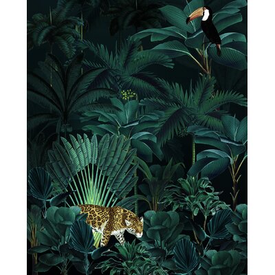 Juuli Jungle Night 8.2' L x 78.7"" W 4-Panel Wall Mural -  Red Barrel StudioÂ®, 0151F58BC62C49CCB1F481871D568178