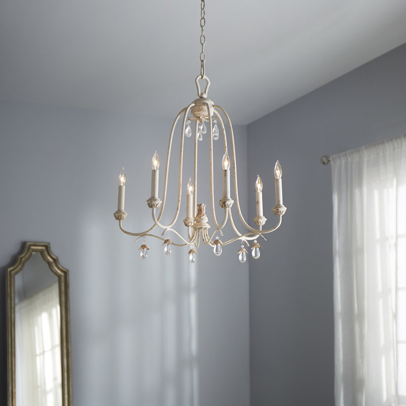 Worrall 6 - Light Dimmable Chandelier, Persian White