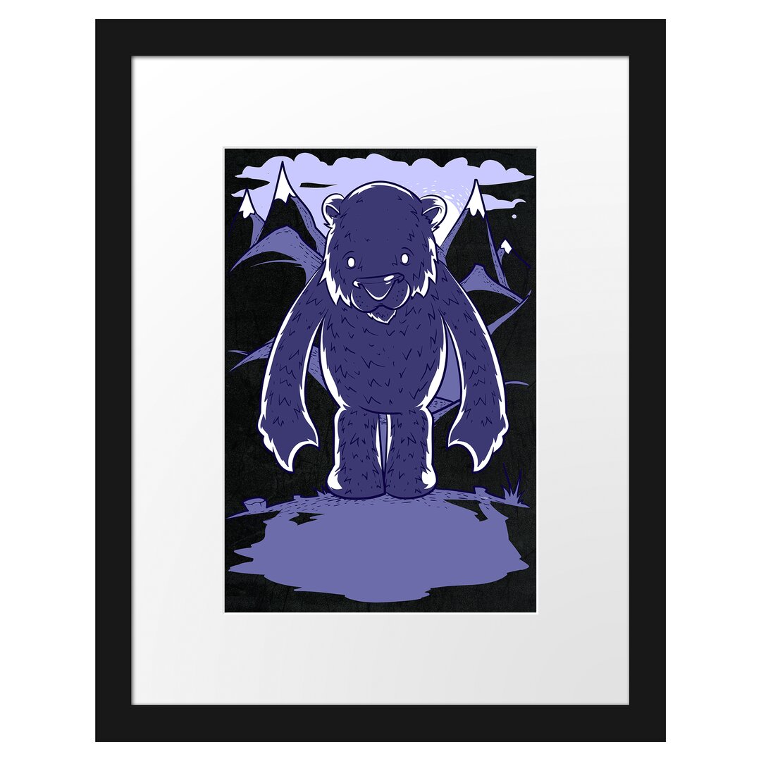 Gerahmtes Poster Purple Bear Black