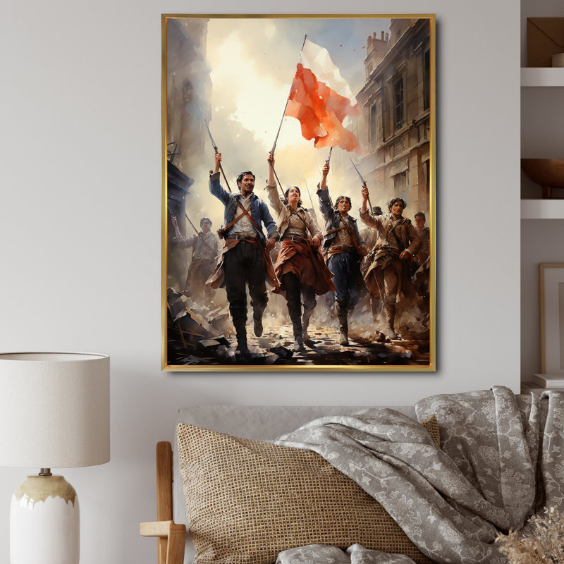 Caselton Révolution française II, H 40 po x l 30 po x P 1,5 po, Cadre flottant doré