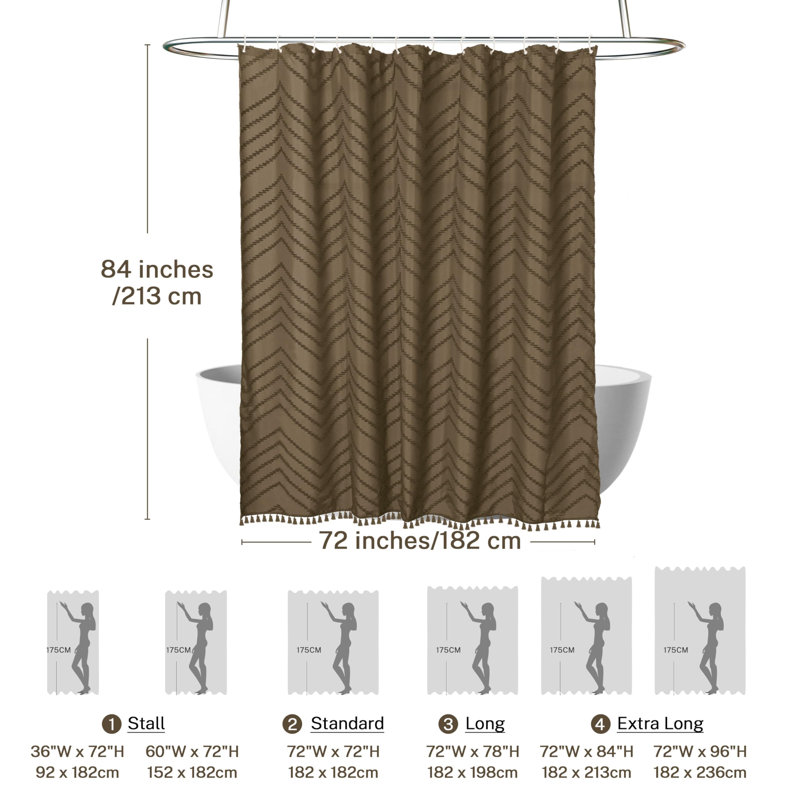 Akhsa Fabric Shower Curtain, Khaki