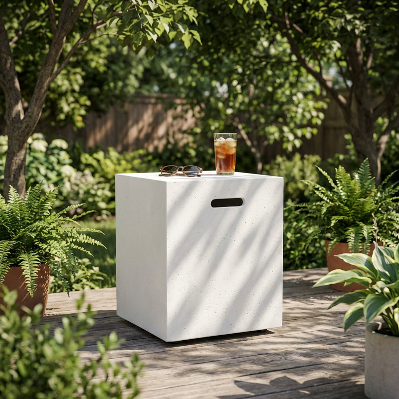 Modern Magnesium Oxide Tank Holder and Side Table with Metal Stand