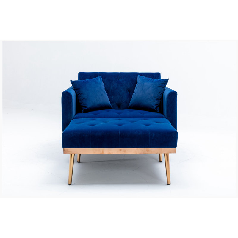 Gottman Upholstered Accent Chair, Teal Blue Velvet