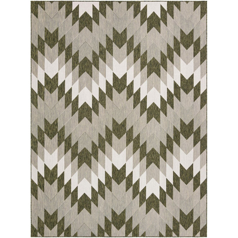 Aucun tapis Nykeia de couleur verte, Rectangle 9 pi x 12 pi