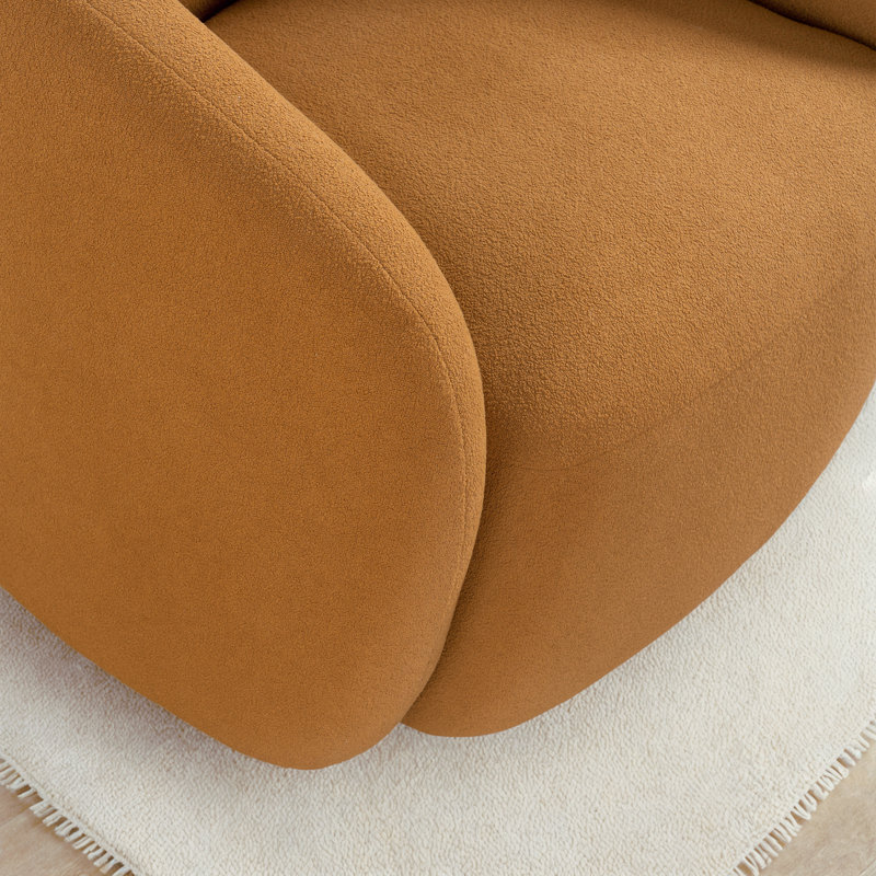 Dove Upholstered Swivel Chair, Yellow Teddy