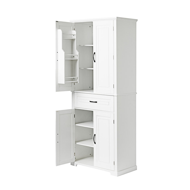 Bathroom Storage Cabinet With Multiple Storage Space, White