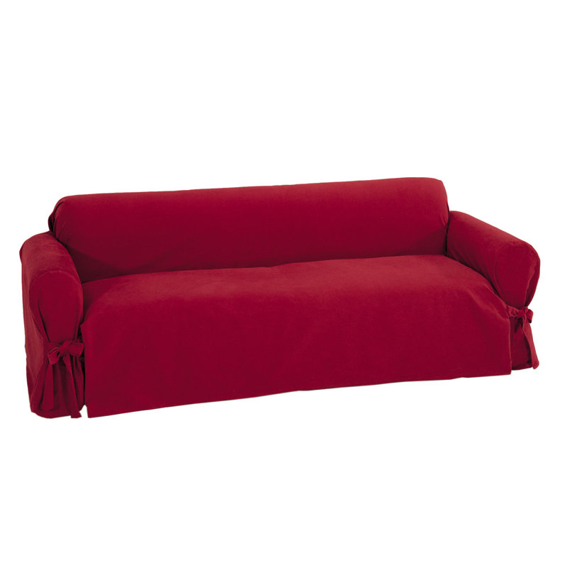 Housse pour canapé à coussins carrés/rectangulaires, Rouge, Causeuse
