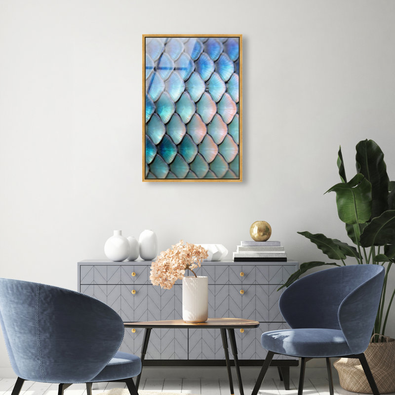 Mermaid Zoom Print by Oliver Gal, 16"H x 11"W, Gold Floater Frame