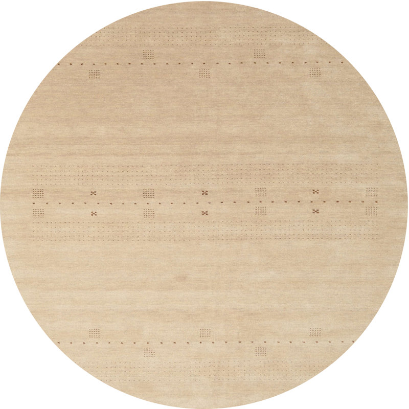 Tapis abstrait crème, Rond 4 pi