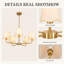 5 - Light Modern Candle-Style Dimmable Chandelier with Fabric Shade