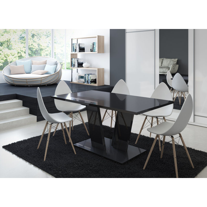 Dining Table Reidy, High Gloss Black
