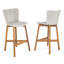 Tabouret de bar d'extérieur en bois fini teck avec osier gris clair, ensemble de 2 | Idée de cadeau-63825592