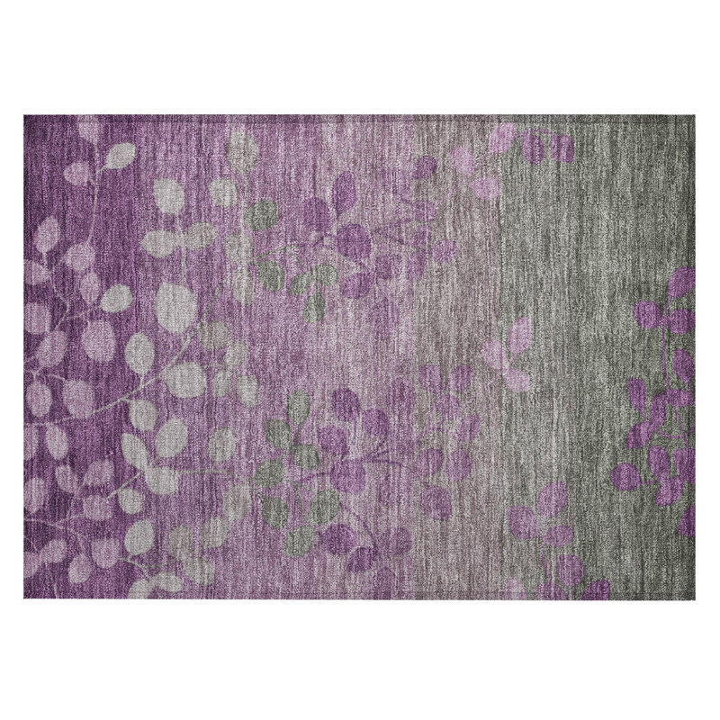 Machine Washable Indoor/Outdoor Xhevrie Purple Rug, Rectangle 1'8" x 2'6"