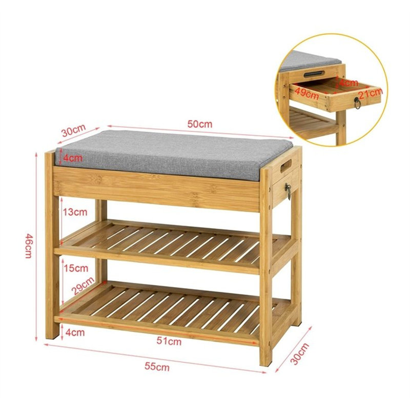 4 Pair Shoe Storage Bench