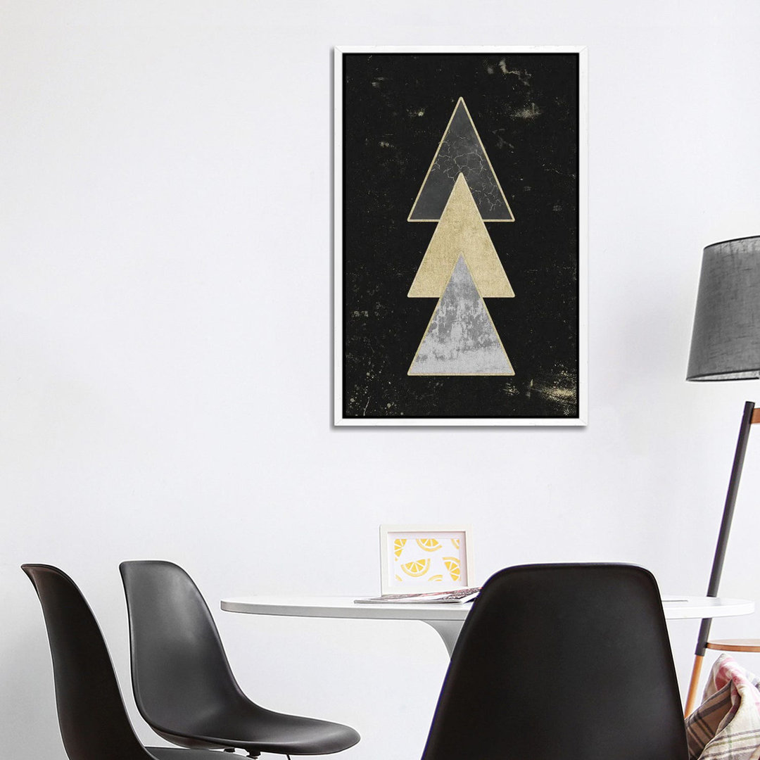 Abstrakte Gold Geometrische Dreiecke Moderne Abstrakte Kunst III