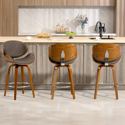 26" Swivel Upholstered Counter & Bar Stools (set Of 3)