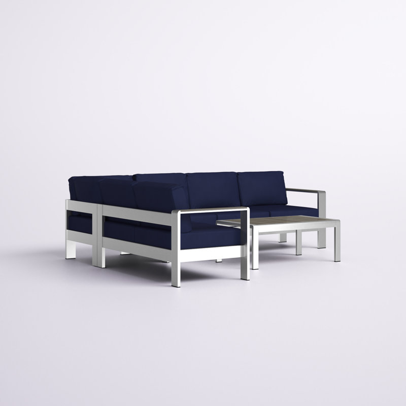 Ensemble de canapé modulaire d'extérieur en aluminium 5 pièces Shore, Marine