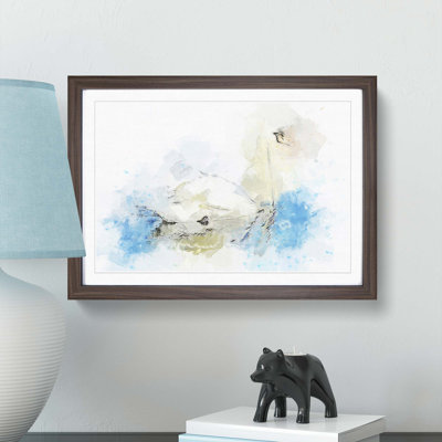 White Swan Art in Abstract - Picture Frame Painting Print