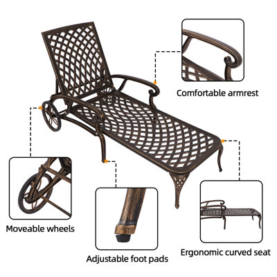 Astoria Grand Erkan Outdoor Metal Chaise Lounge | Wayfair