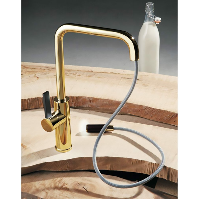 Maestro Bath Italia Pull Out Kitchen Faucet, Polished Gold