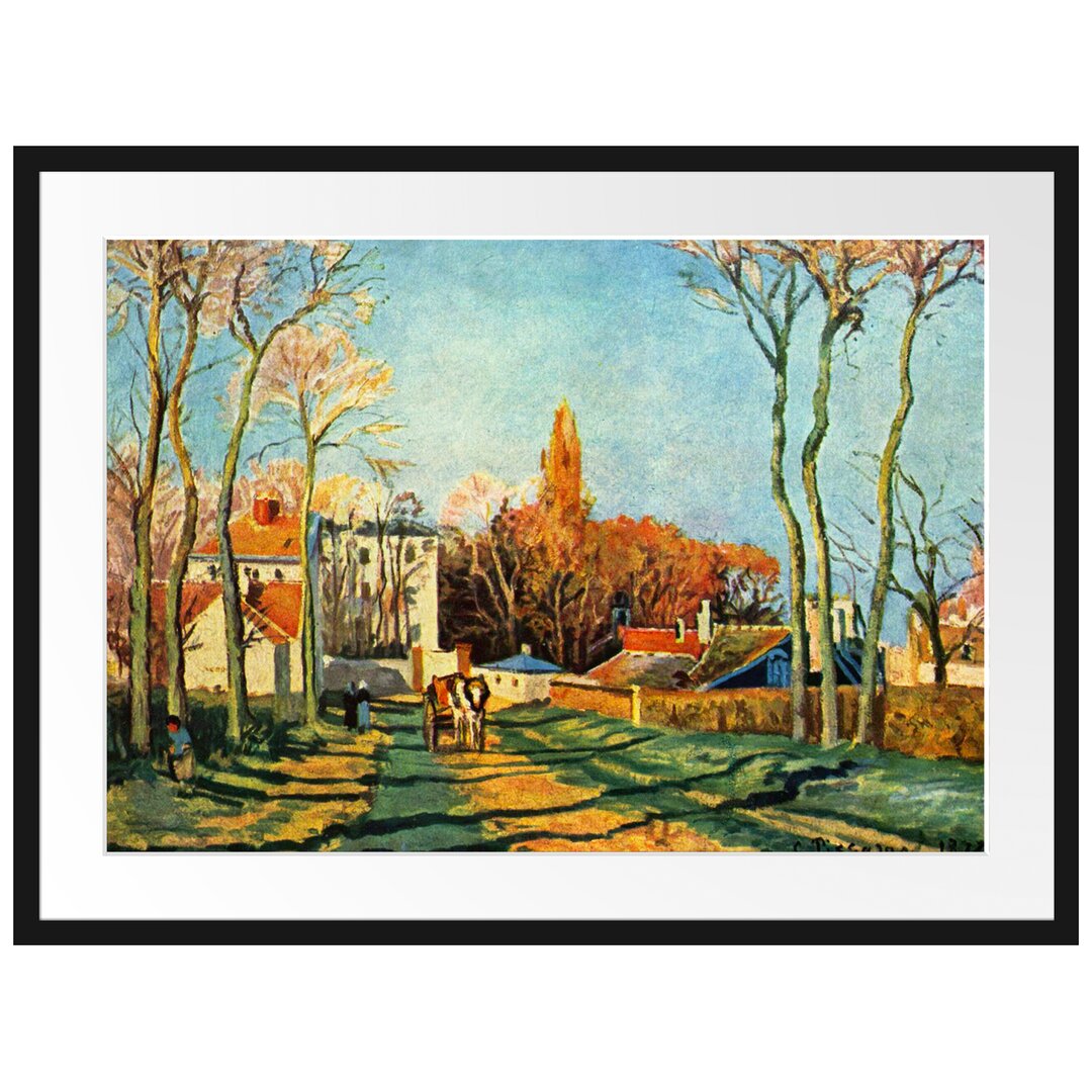 Gerahmter Grafikdruck EntrÃ©e du Village de Voisin von Camille Pissarro