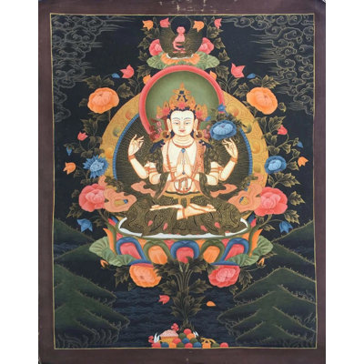 Déesse Chengrezig Thangka (Brocadeless Thangka)