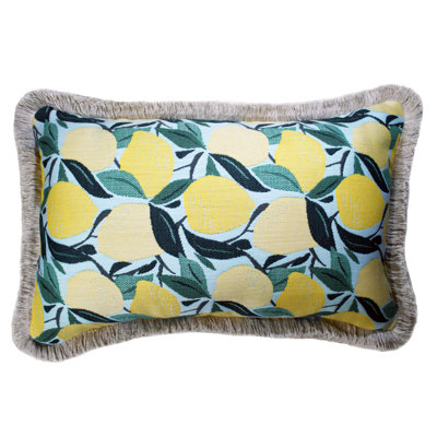 Coussin lombaire intérieur / extérieur à franges Lembrun Sunbrella