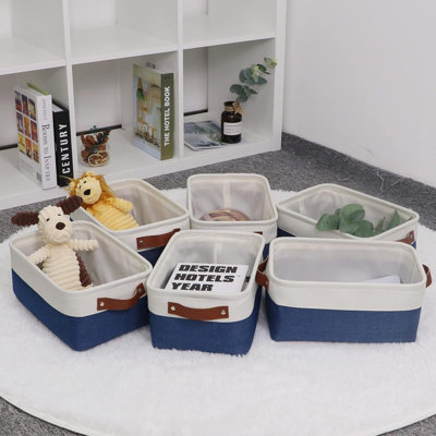 6 pièces de petits paniers pour le rangement de paniers de rangement en tissu pour tablettes, panier de rangement pliable pour organiser les placards, buanderie, chambre de bébé, paniers pour cadeaux vides