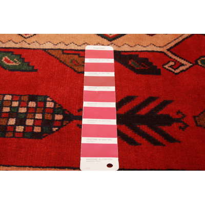One-of-a-Kind Rectangle 2'10" X 4'10" New Age Wool Area Rug Red