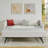 Twin Size Daybed With Trundle Upholstered Sofa Bed, With Vertical Stripes, Linen Fabric, Beige (82.5"X43"X30")-1683308665-1683308662