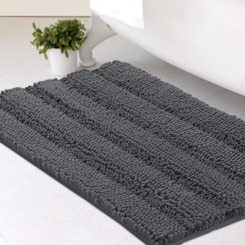 Tapis pour salle de bain Joaquin, l 20 po x L 32 po, gris